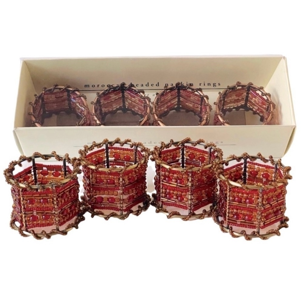 Vintage Pier One Imports napkin ring holders NIB